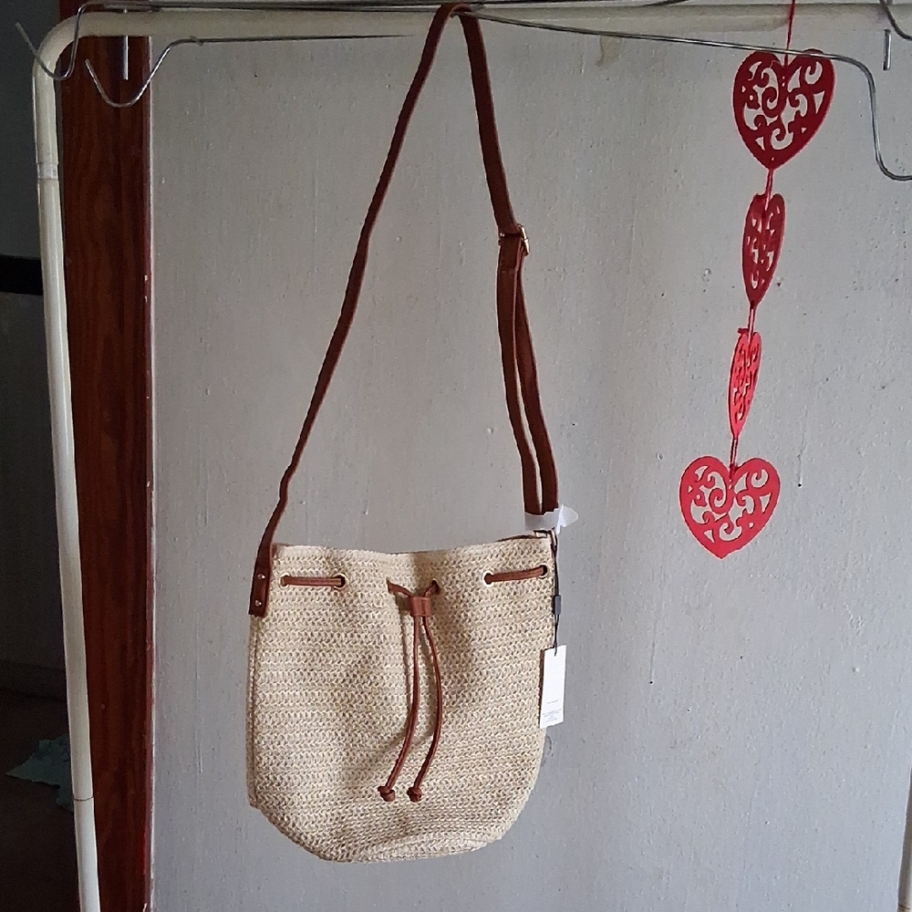 NWT  .. Stylish Tan and Cream Women's Bag